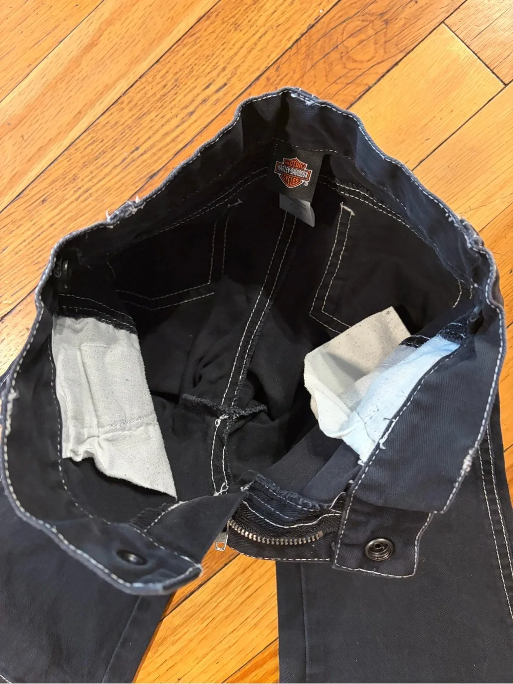 Harley-Davidson Kids Black Denim Jeans Pants. Pink Stitching on Logo. Sz 4T